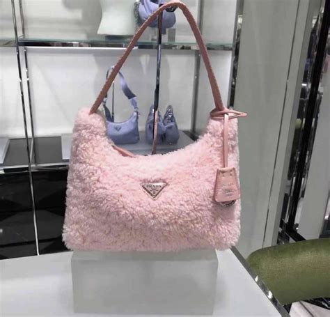 pink fur prada bag|prada pink nylon bag.